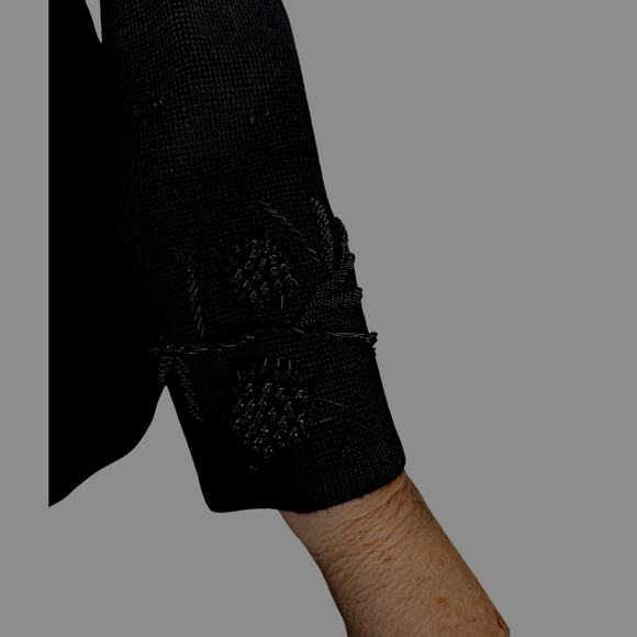 Vtge Beaded Wool jacket mid 80's to early 90'sBust 42" length 24"3/4 Sleeves 25" - Picture 3 of 10